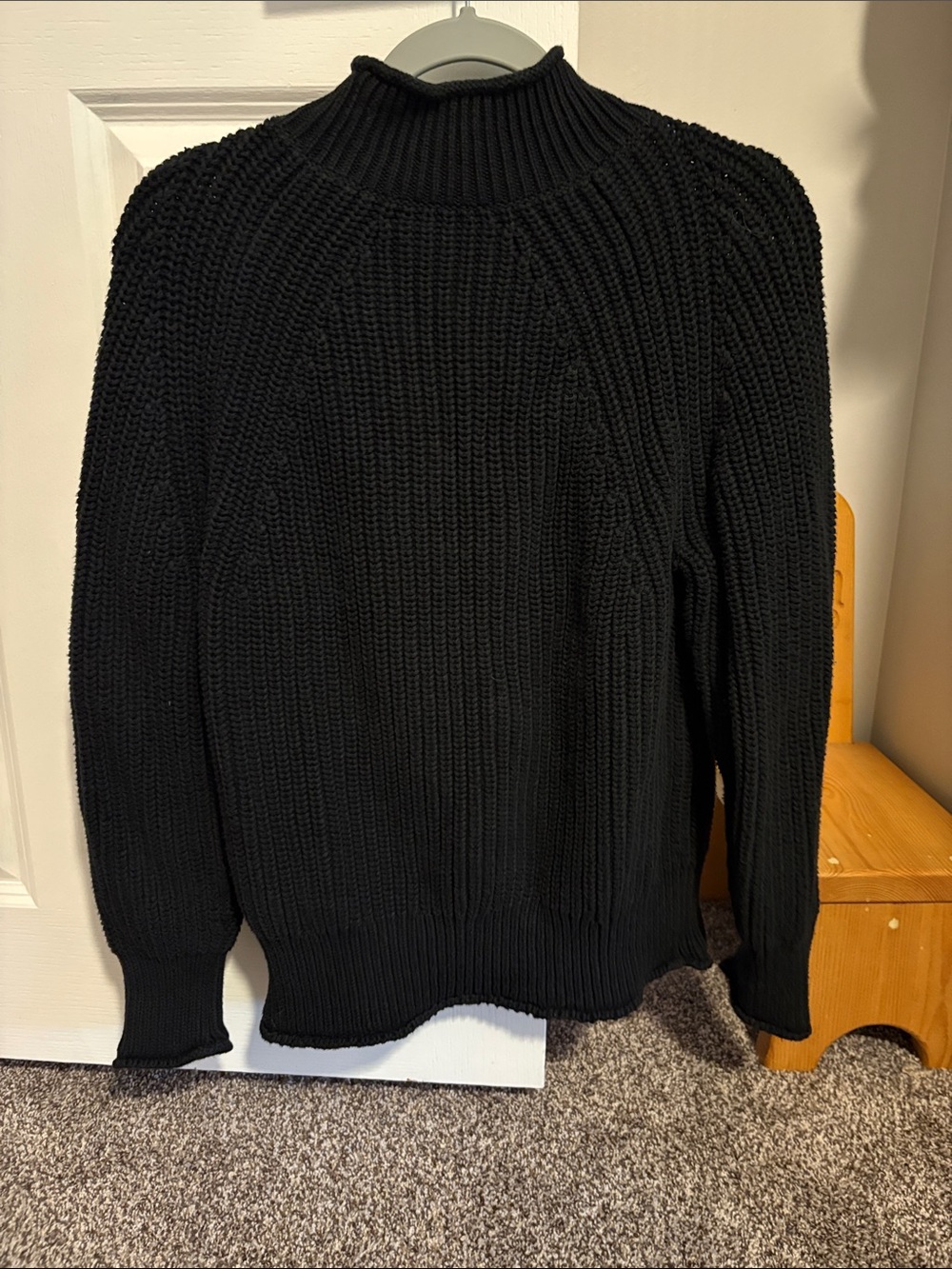 J. Crew Black Chunky Ribbed Turtleneck Sweater - Picture 3 of 3